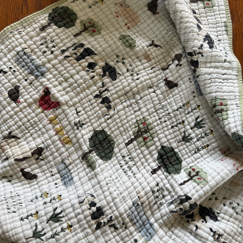 Whimsical Farm Animal Quilted Throw